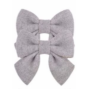Set of 2 girls hairbows, heathered gray